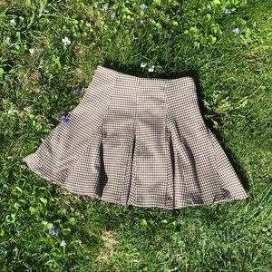 Houndstooth Neutral Brown Skirt